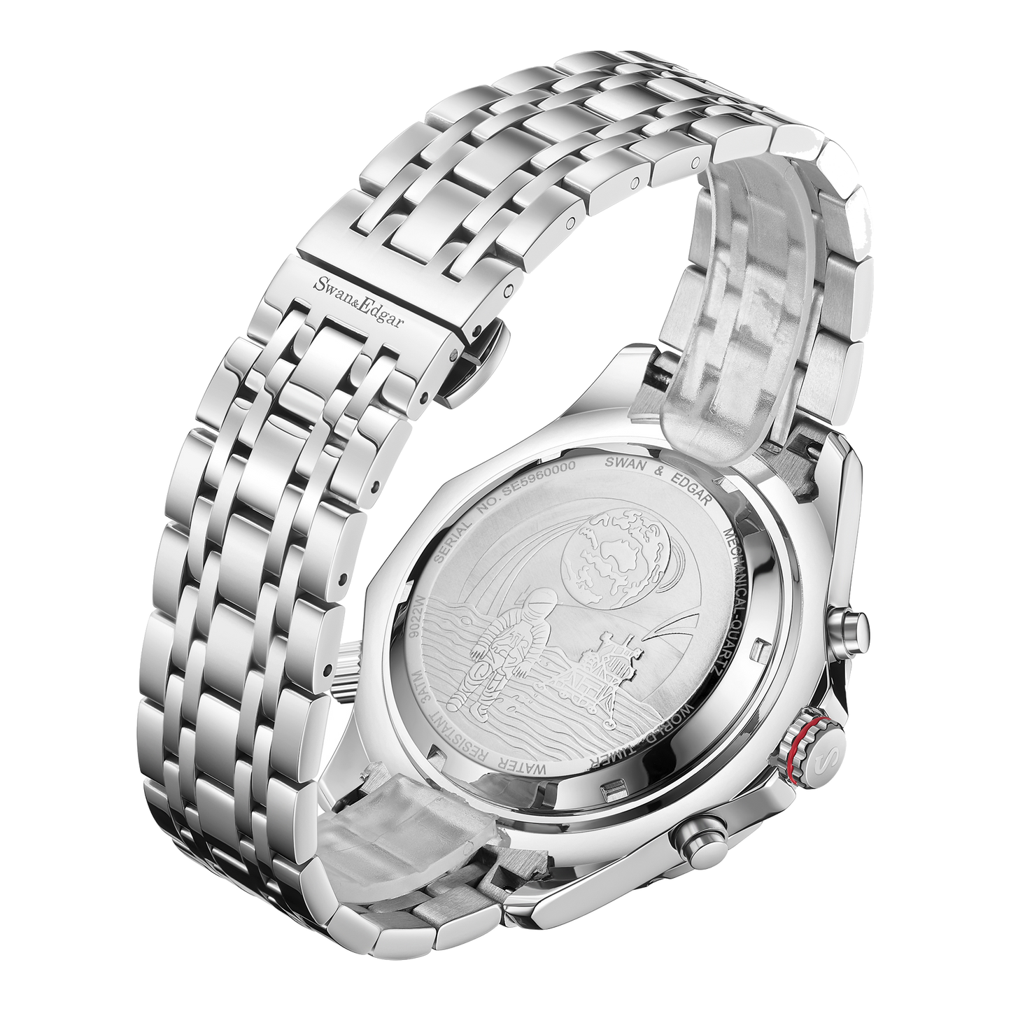 World Timer Mechanical Quartz Hybrid- Steel Matt Blue