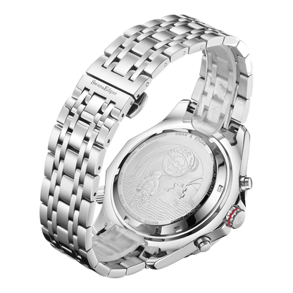 World Timer Mechanical Quartz Hybrid- Steel Matt Blue