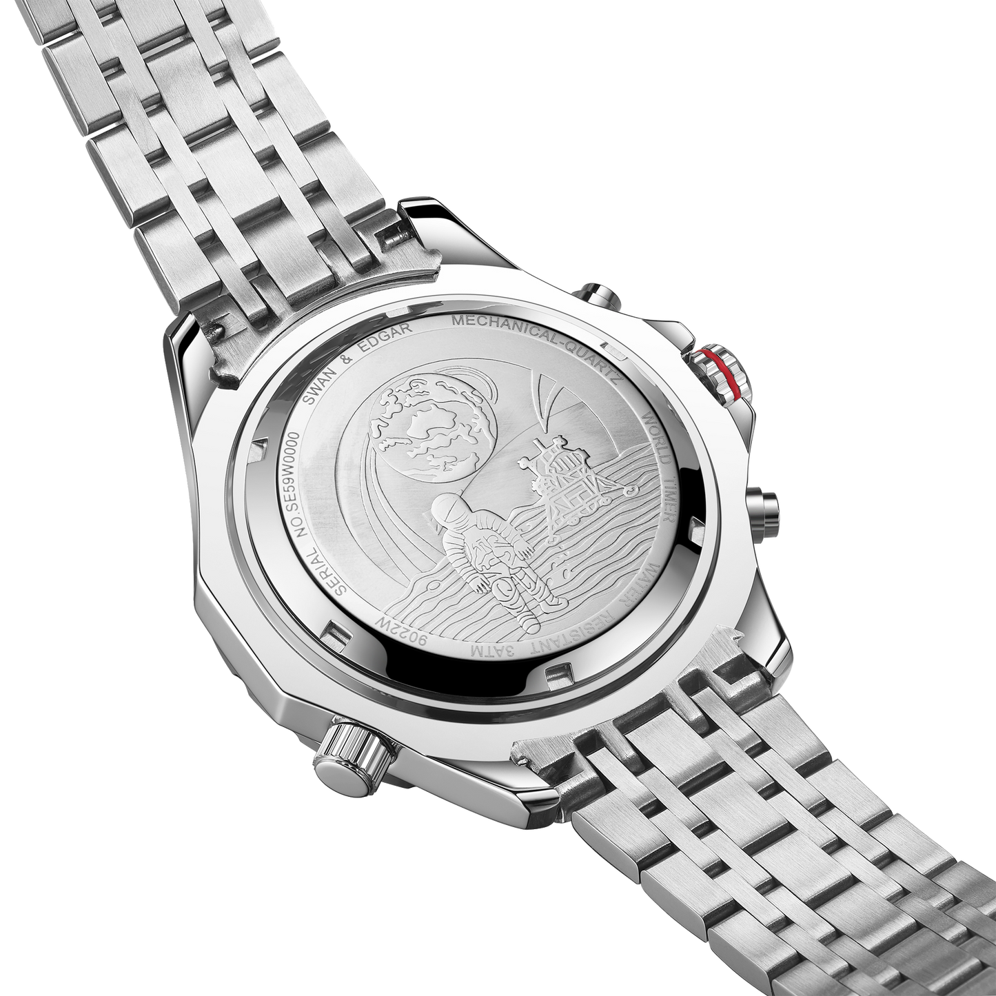 World Timer Mechanical Quartz Hybrid- Steel Matt Black