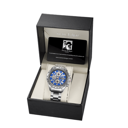 Speed Target Mechanical Quartz- Silver Blue