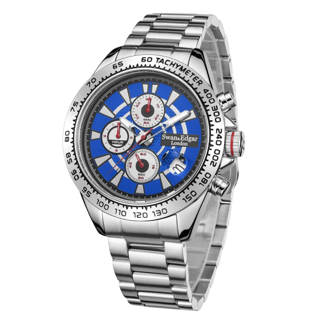 Speed Target Mechanical Quartz- Silver Blue